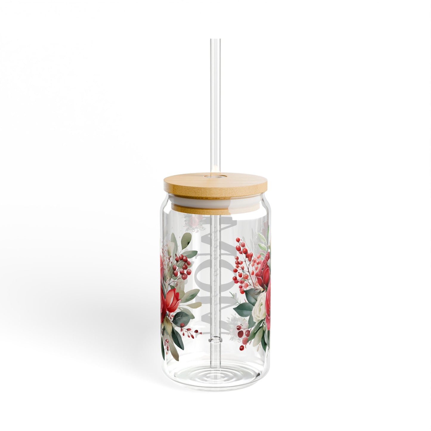 Mom Life Roses Sipper Glass, 16oz - Perfect Gift for Moms, Inspirational Drinkware, Funny Mom Mug, Mother's day.