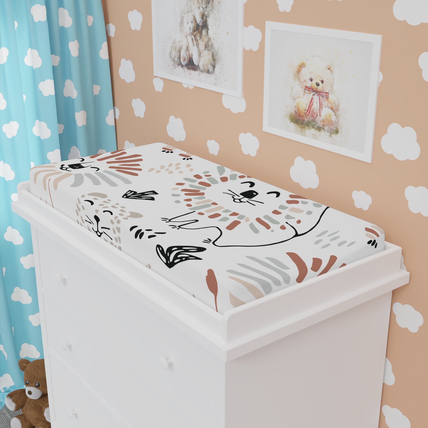 Safari Adventure Baby Changing Pad Cover - Cute Animal Prints for Nursery Decor
