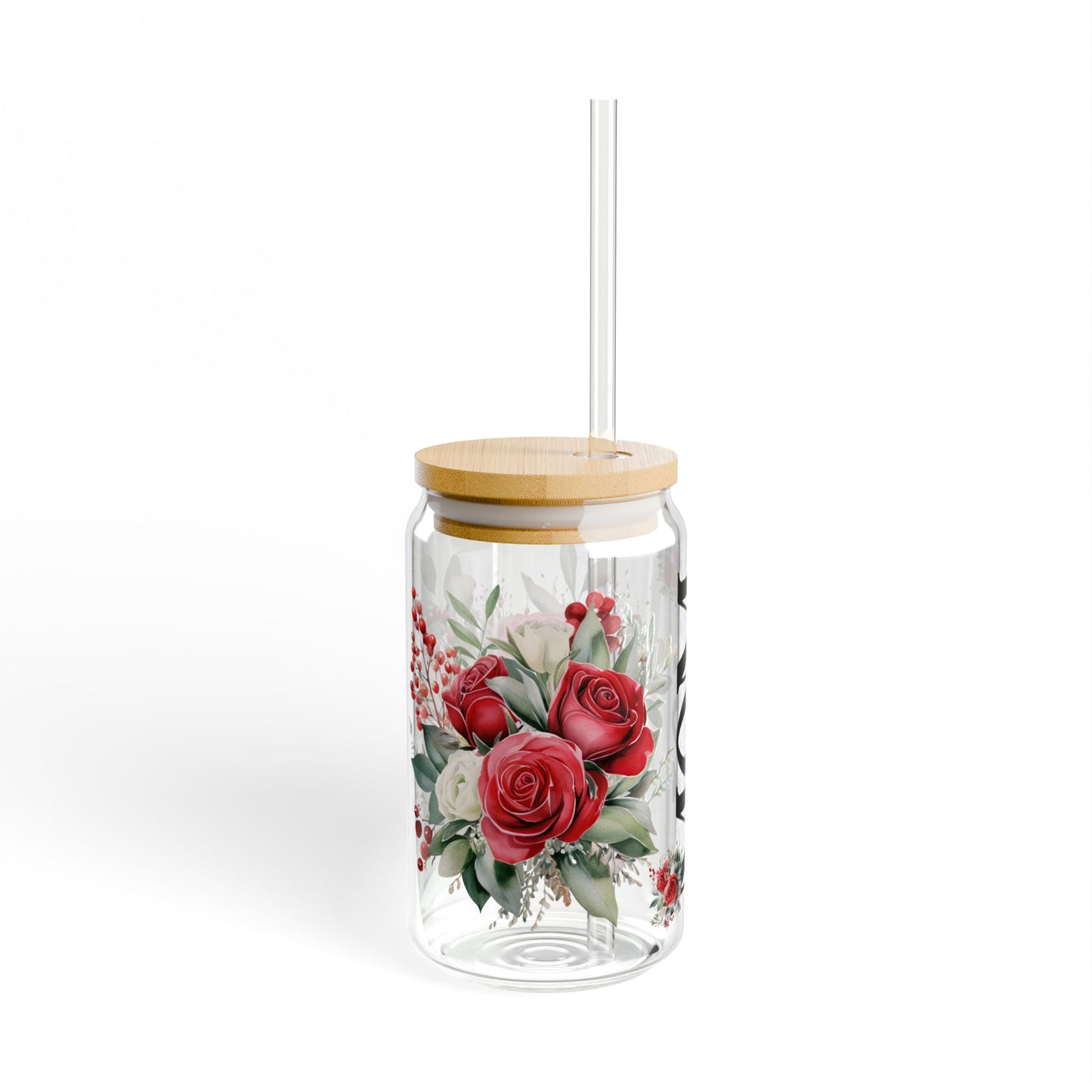 Mom Life Roses Sipper Glass, 16oz - Perfect Gift for Moms, Inspirational Drinkware, Funny Mom Mug, Mother's day.
