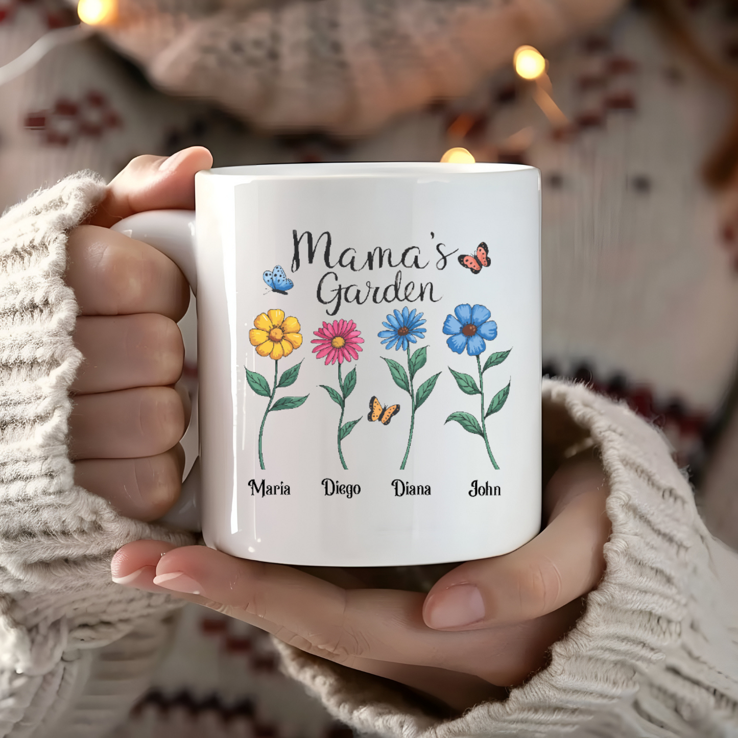 Personalized Mom's Garden Mug with Kids' Names | Unique Mother's Day Gift, Custom Birthday Mug for Moms