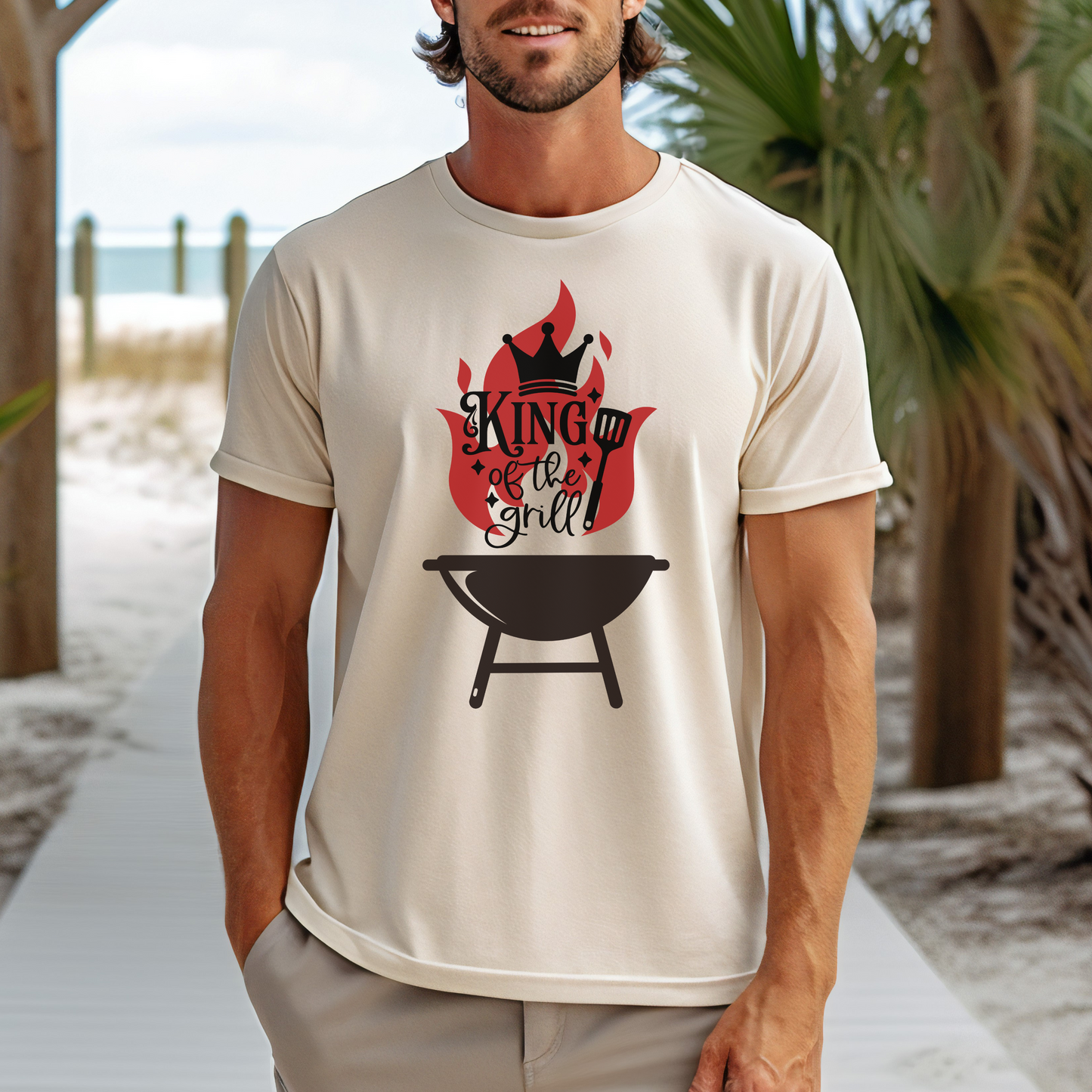 The King of the Grill T-Shirt for Dad, Father's Day BBQ Gift, Grill Lover Shirt, Dad Grill Tee, Perfect Gift for Grill Masters
