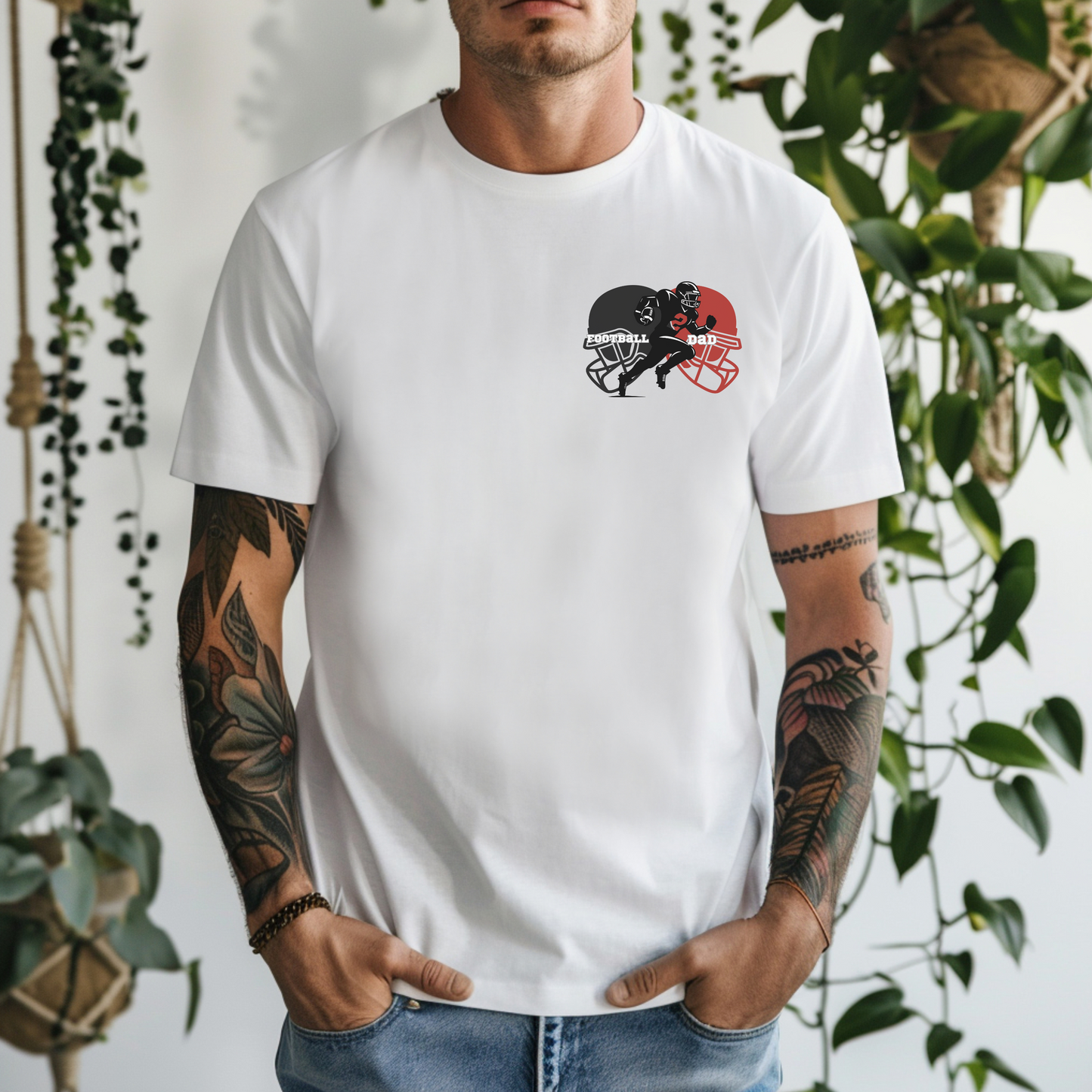 Personalized Football Dad Shirt – Gift for Dad Who Loves Football, Perfect Father’s Day Present, Custom Sports Tee