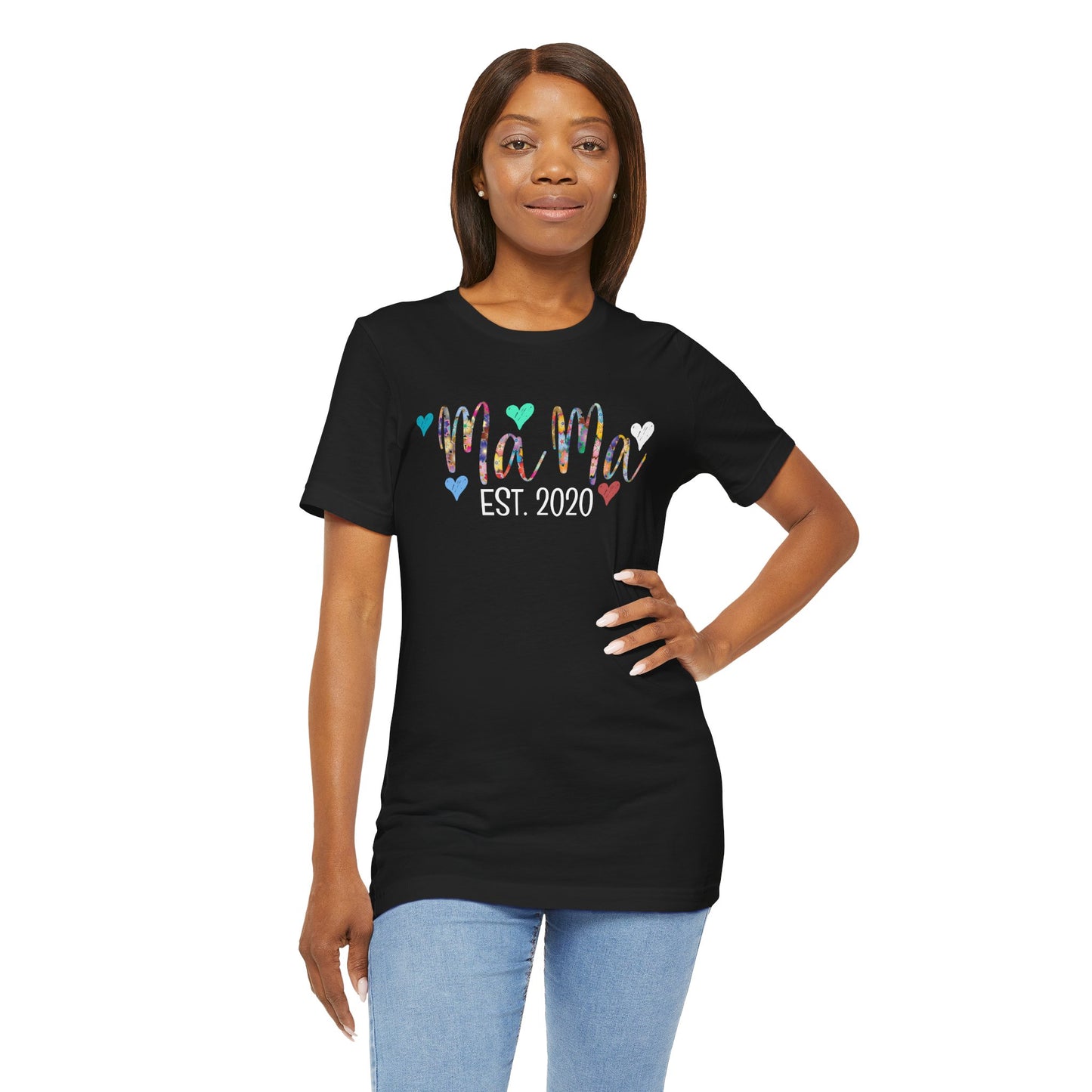 Mom Est 2020 Jersey Short Sleeve Tee Cute Mother's Day Gift Casual Women's Top