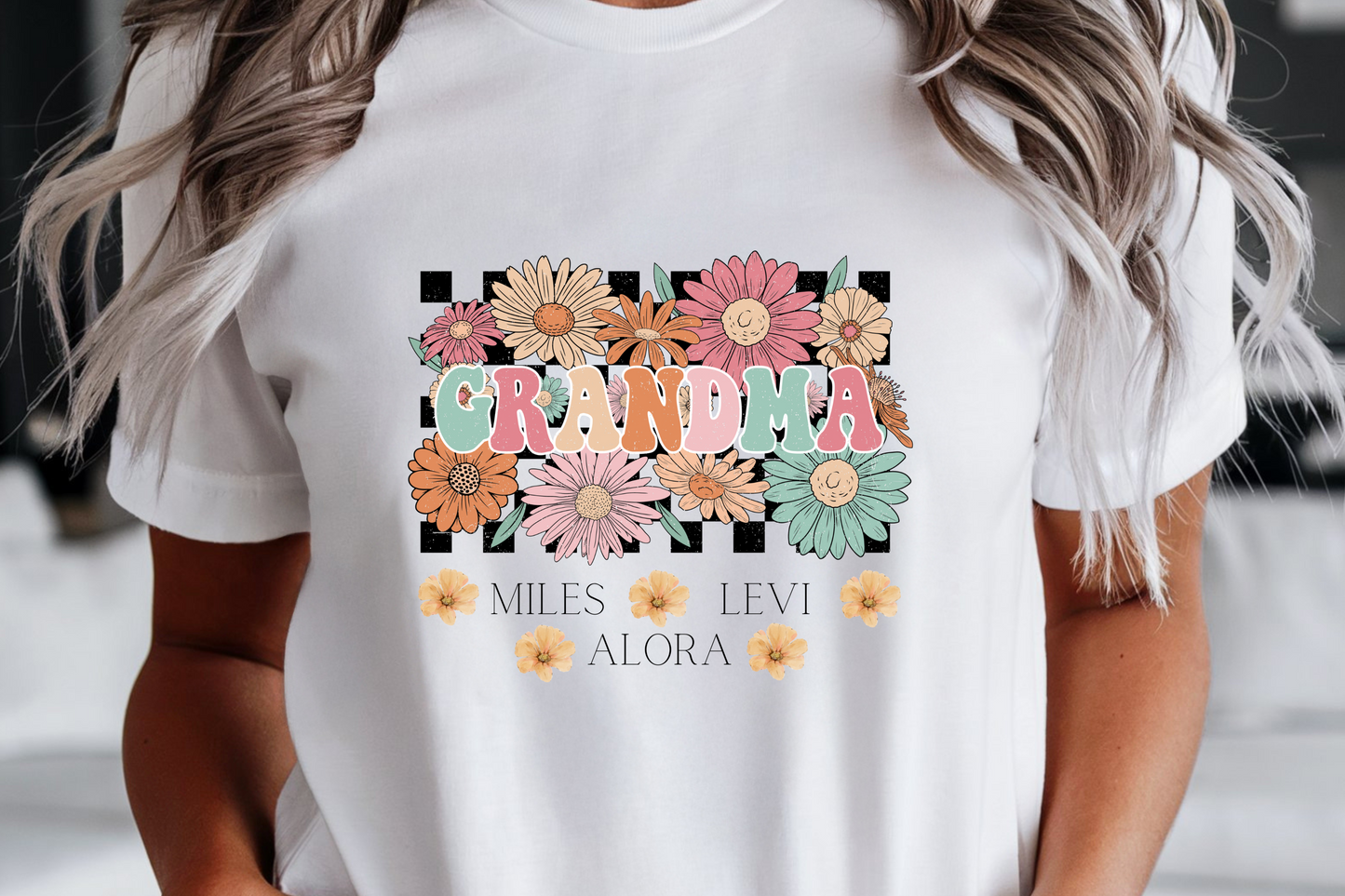 Customizable T-Shirt for Grandmother | Flowers from Grandma's Garden | Perfect Personalized Mother's Day Gift Tee