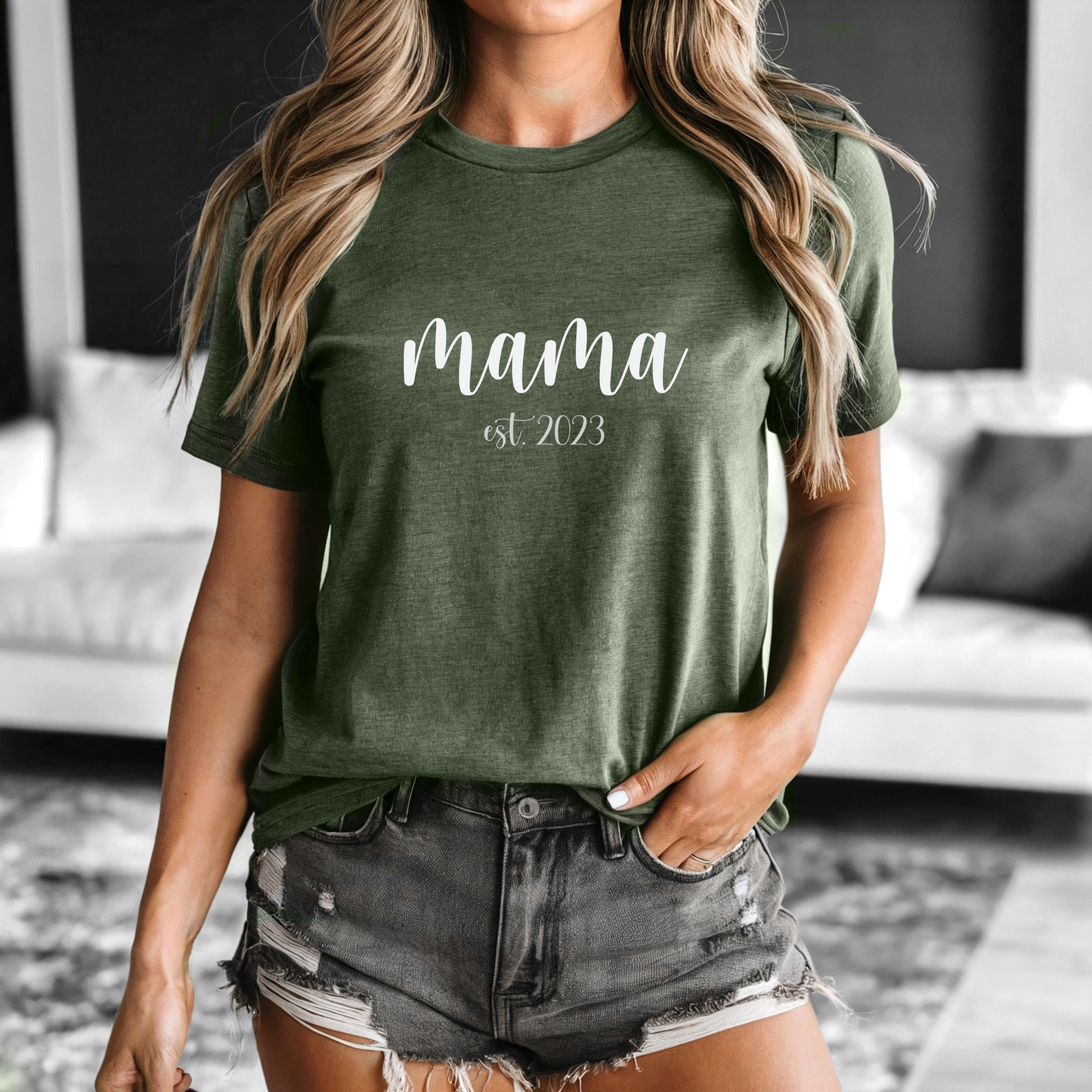 Mama T-Shirt Est. 2023, Perfect Gift for Mother's Day, Cute Graphic Tee for Moms, Trendy Mama Apparel, Family Love Shirt