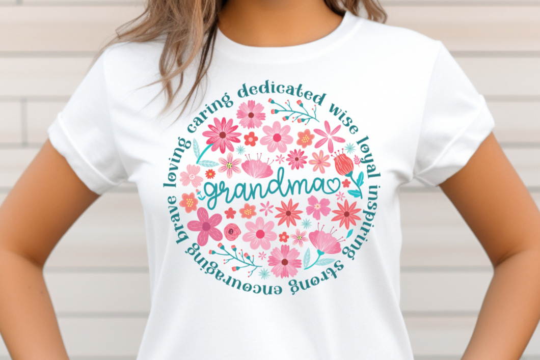 Grandma T-Shirt, Gift for Mother's Day, Loving, Brave & Wise Tee, Perfect Present for Grandmother's Day, Sweet Family Gift