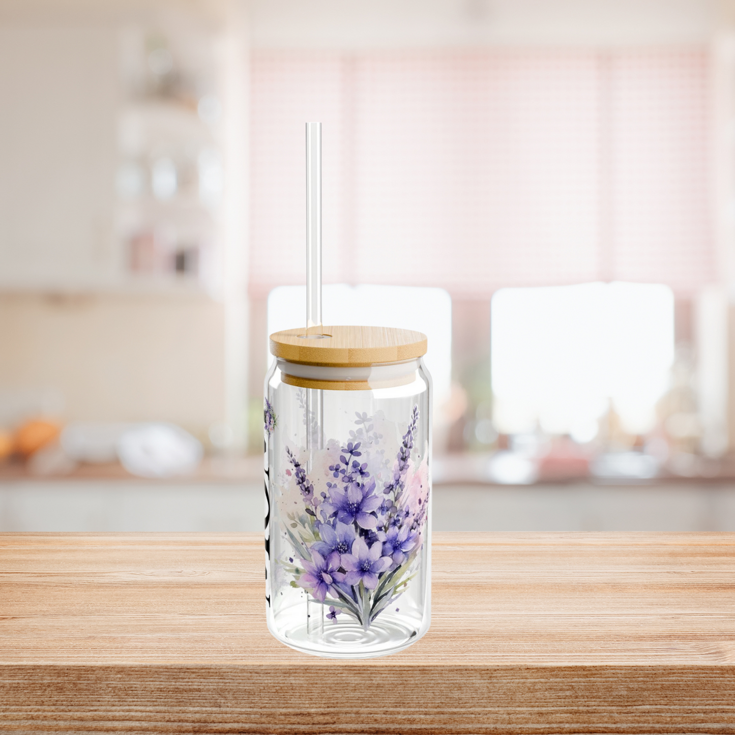 Mom Life Lavender Sipper Glass, 16oz - Perfect Gift for Moms, Inspirational Drinkware, Funny Mom Mug, Mother's day.