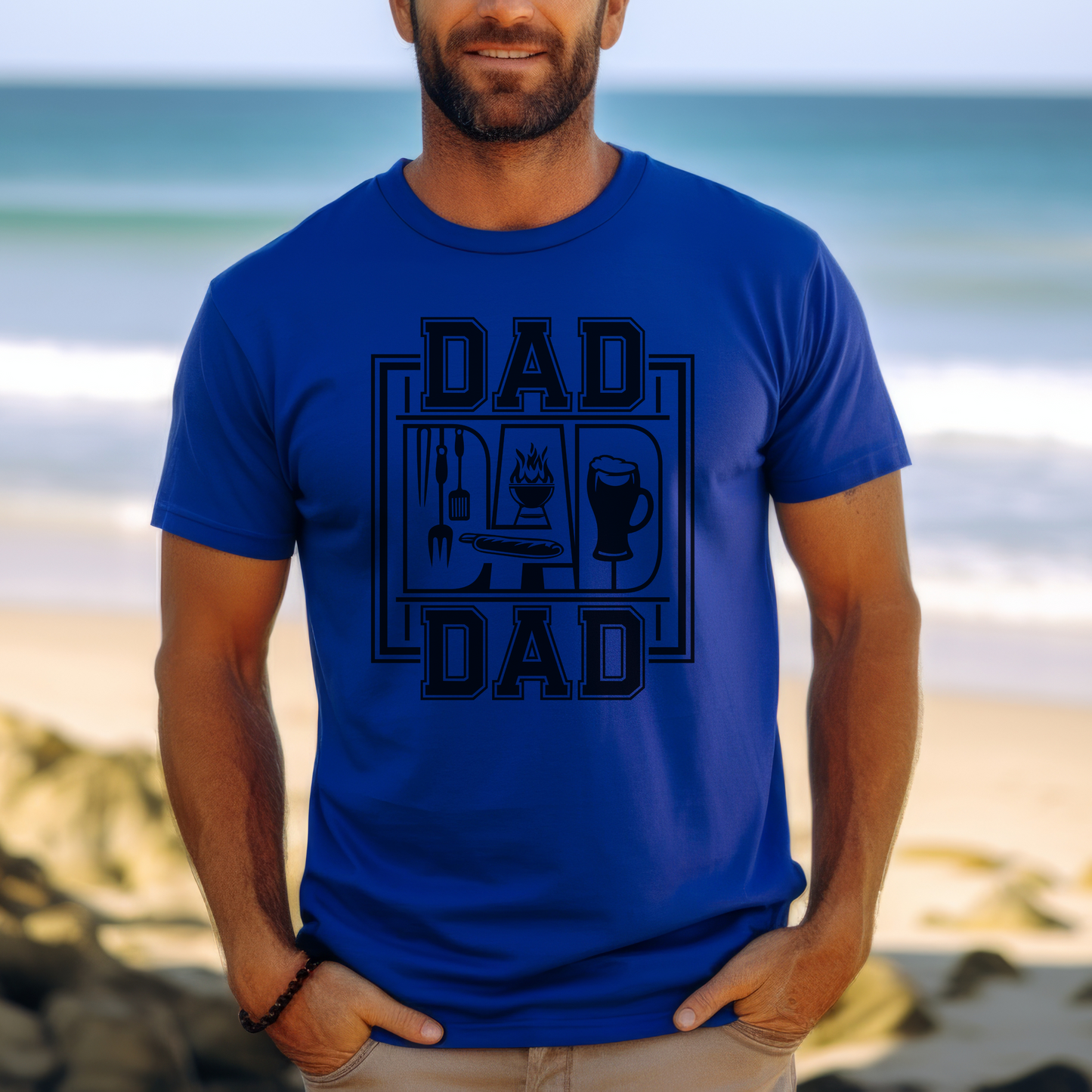 Grill Lover Dad T-Shirt - Cooking & Beer Gift for Father's Day, Perfect BBQ Dad Shirt, Gift for Dad Who Loves to Grill