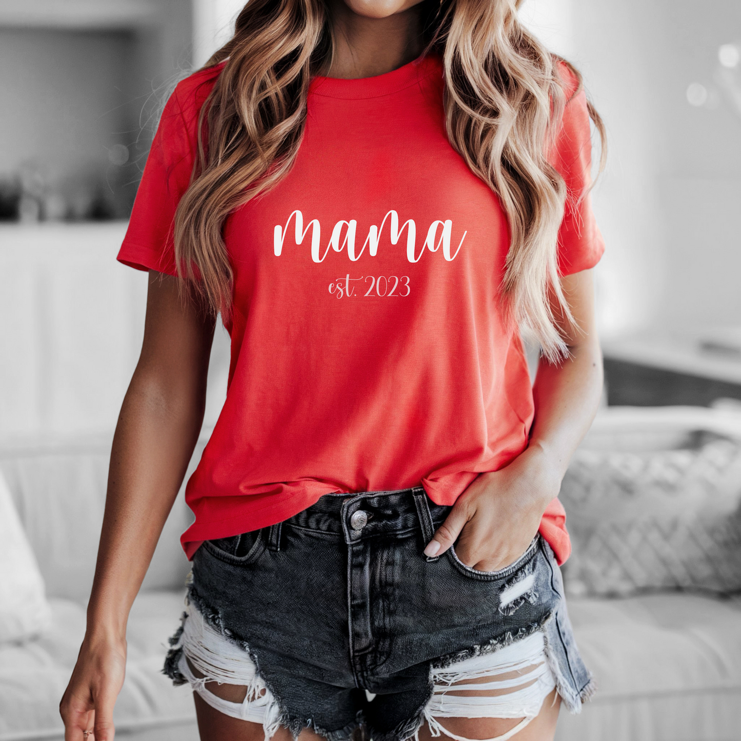 Mama T-Shirt Est. 2023, Perfect Gift for Mother's Day, Cute Graphic Tee for Moms, Trendy Mama Apparel, Family Love Shirt