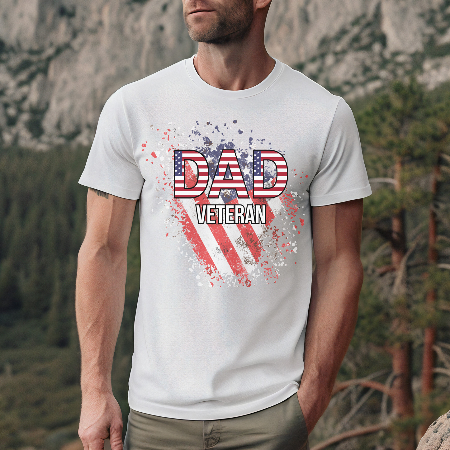 Veteran Dad T-Shirt Gift for Dad Veteran Father's Day Military Appreciation Shirt for Men