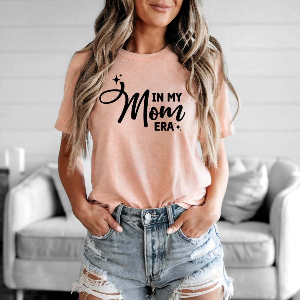In My Mom Era Short Sleeve Tee, Women’s T-Shirt, Trendy Casual Top, Gift for Mom, Vintage Style, Comfortable Fit, Everyday Wear