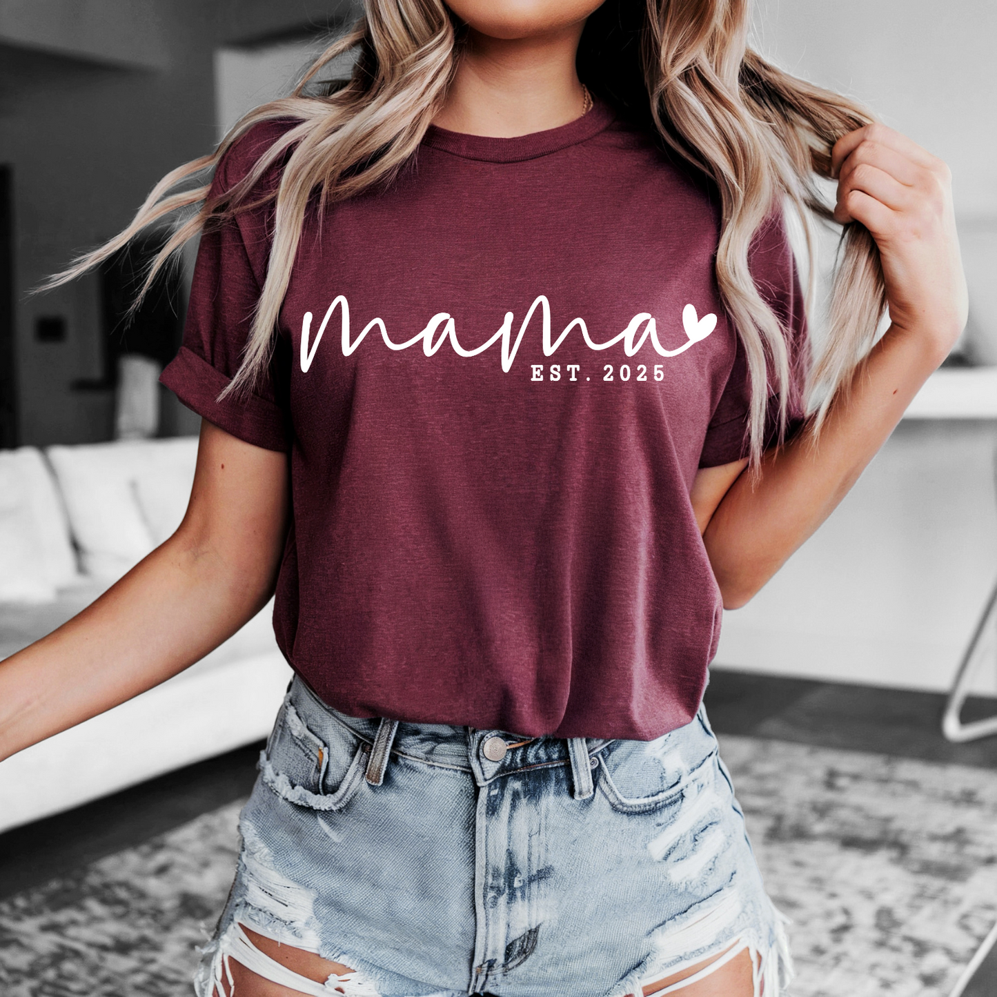 Mama Est 2025 T-Shirt, Perfect Gift for New Moms, Mother's Day Tee, Celebrating Moms, Trendy Mama Shirt