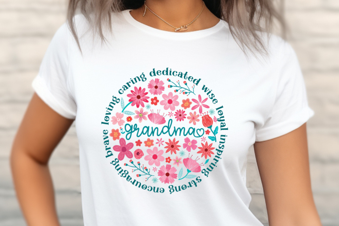 Grandma T-Shirt, Gift for Mother's Day, Loving, Brave & Wise Tee, Perfect Present for Grandmother's Day, Sweet Family Gift