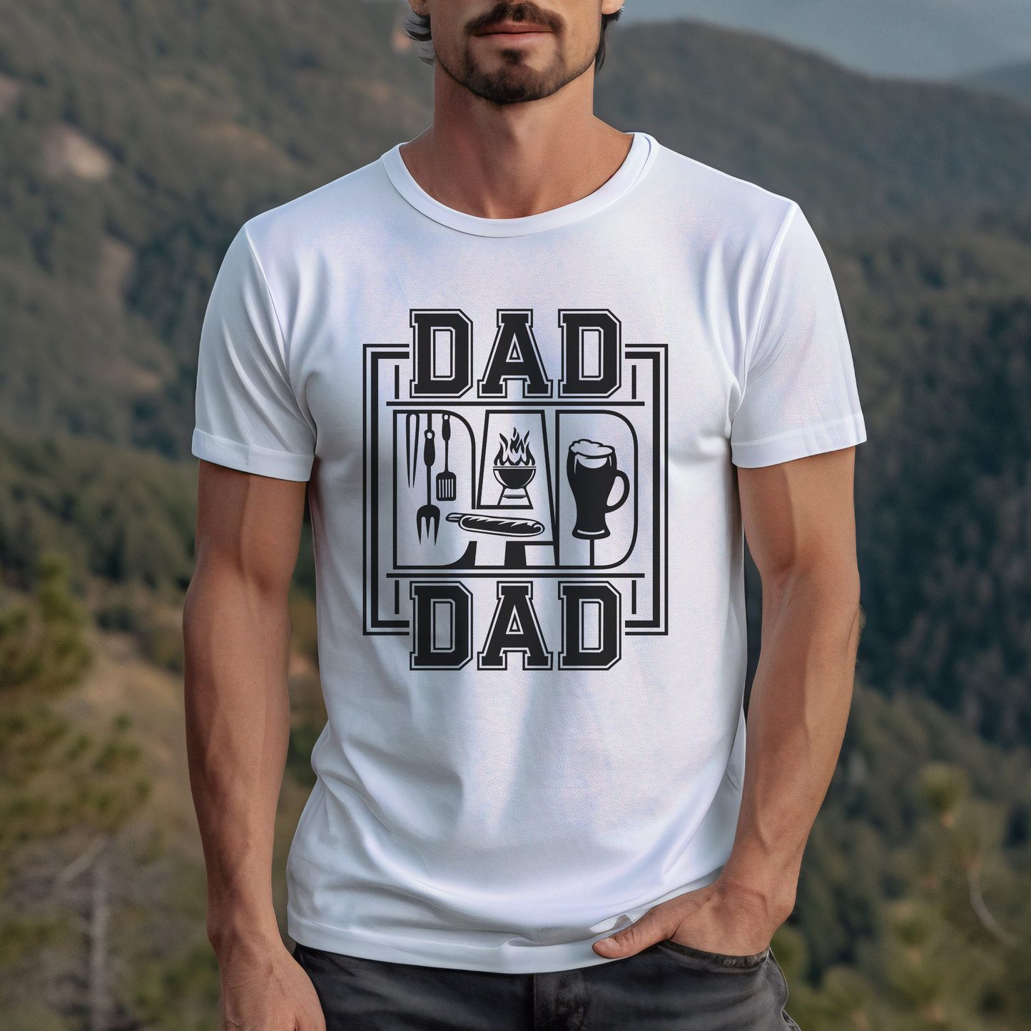Grill Lover Dad T-Shirt - Cooking & Beer Gift for Father's Day, Perfect BBQ Dad Shirt, Gift for Dad Who Loves to Grill