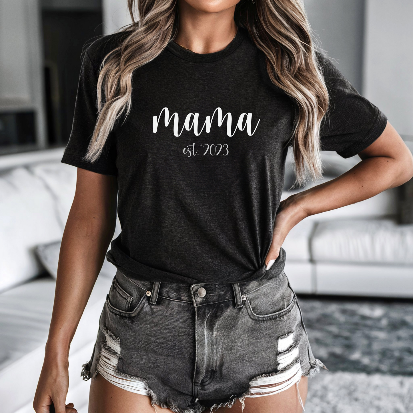 Mama T-Shirt Est. 2023, Perfect Gift for Mother's Day, Cute Graphic Tee for Moms, Trendy Mama Apparel, Family Love Shirt