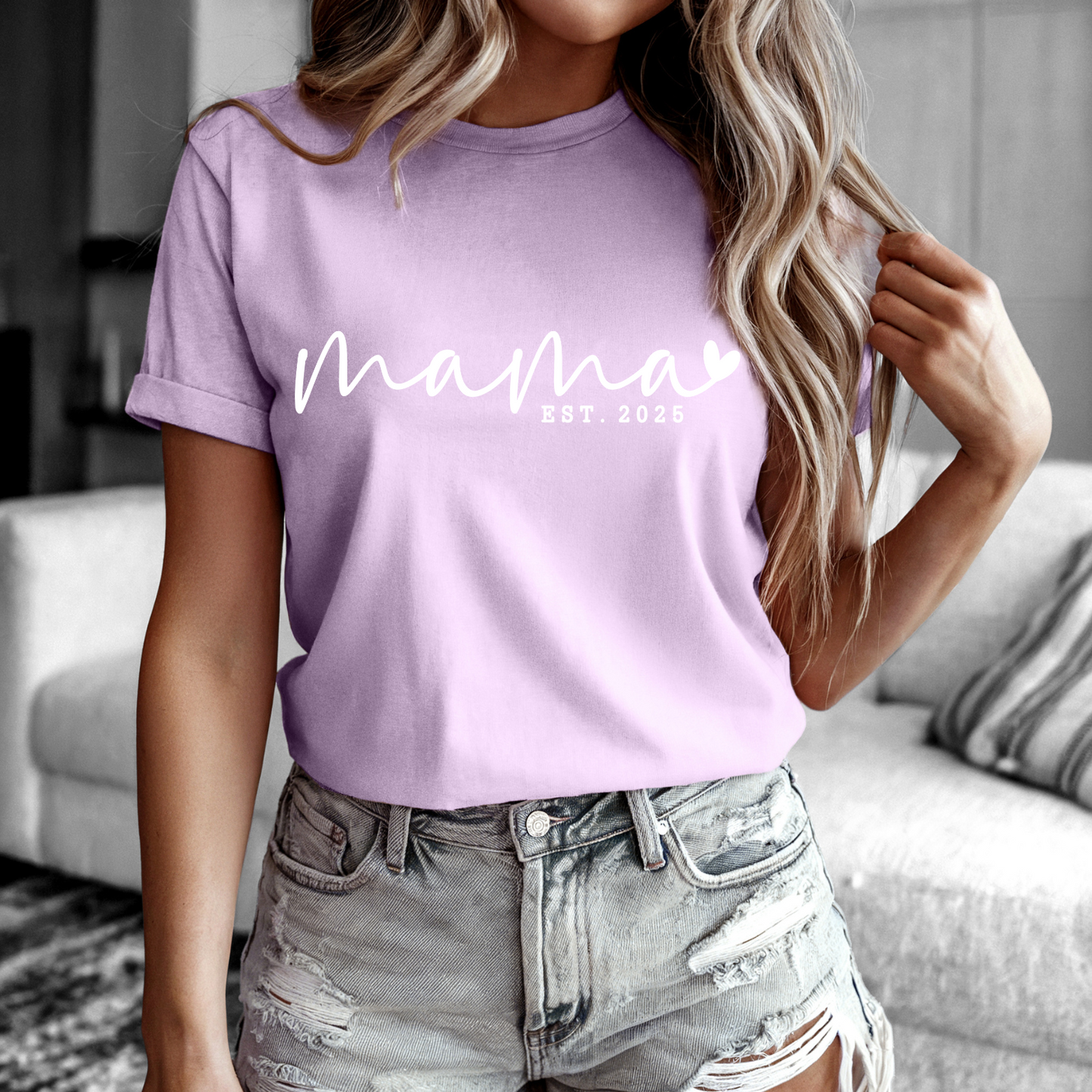 Mama Est 2025 T-Shirt, Perfect Gift for New Moms, Mother's Day Tee, Celebrating Moms, Trendy Mama Shirt