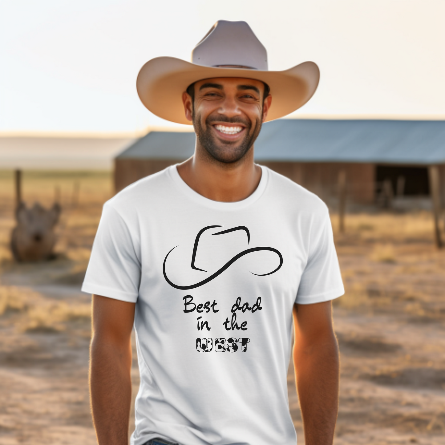 Best Dad in the West T-Shirt | Father's Day Gift for Dad | Cowboy Tee | Fun and Unique Dad Shirt