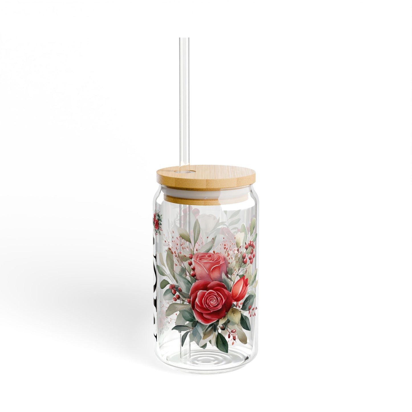 Mom Life Roses Sipper Glass, 16oz - Perfect Gift for Moms, Inspirational Drinkware, Funny Mom Mug, Mother's day.