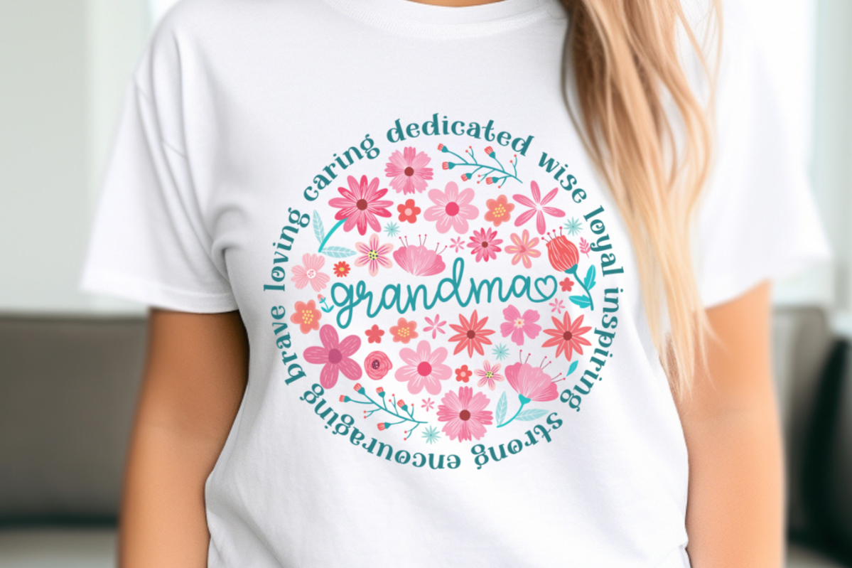 Grandma T-Shirt, Gift for Mother's Day, Loving, Brave & Wise Tee, Perfect Present for Grandmother's Day, Sweet Family Gift