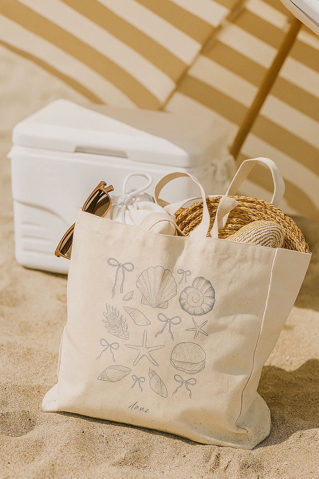 Personalized Cotton Summer Bag with Name - Stylish Coquette Tote for Beach, pool, vacations & Daily Use