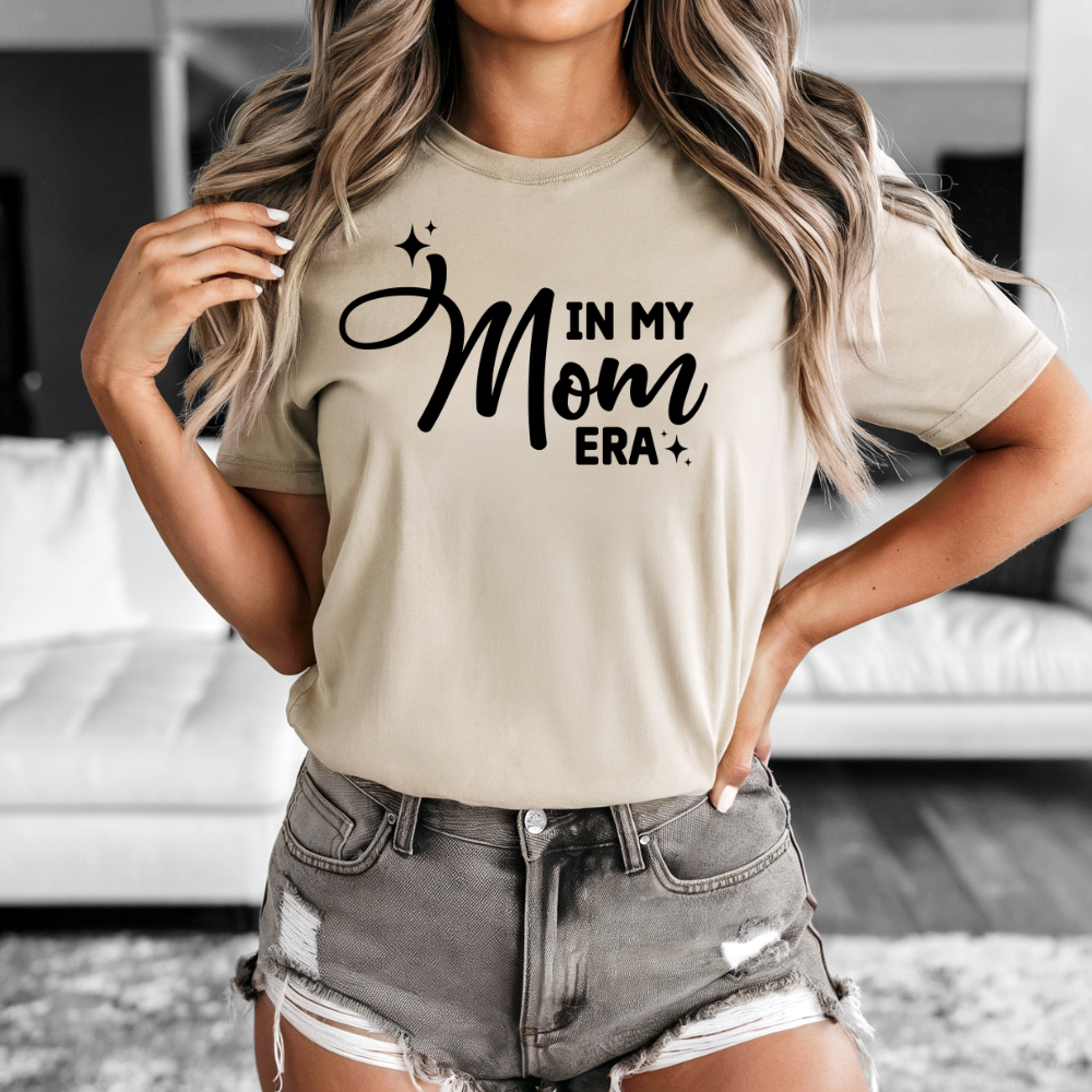 In My Mom Era Short Sleeve Tee, Women’s T-Shirt, Trendy Casual Top, Gift for Mom, Vintage Style, Comfortable Fit, Everyday Wear