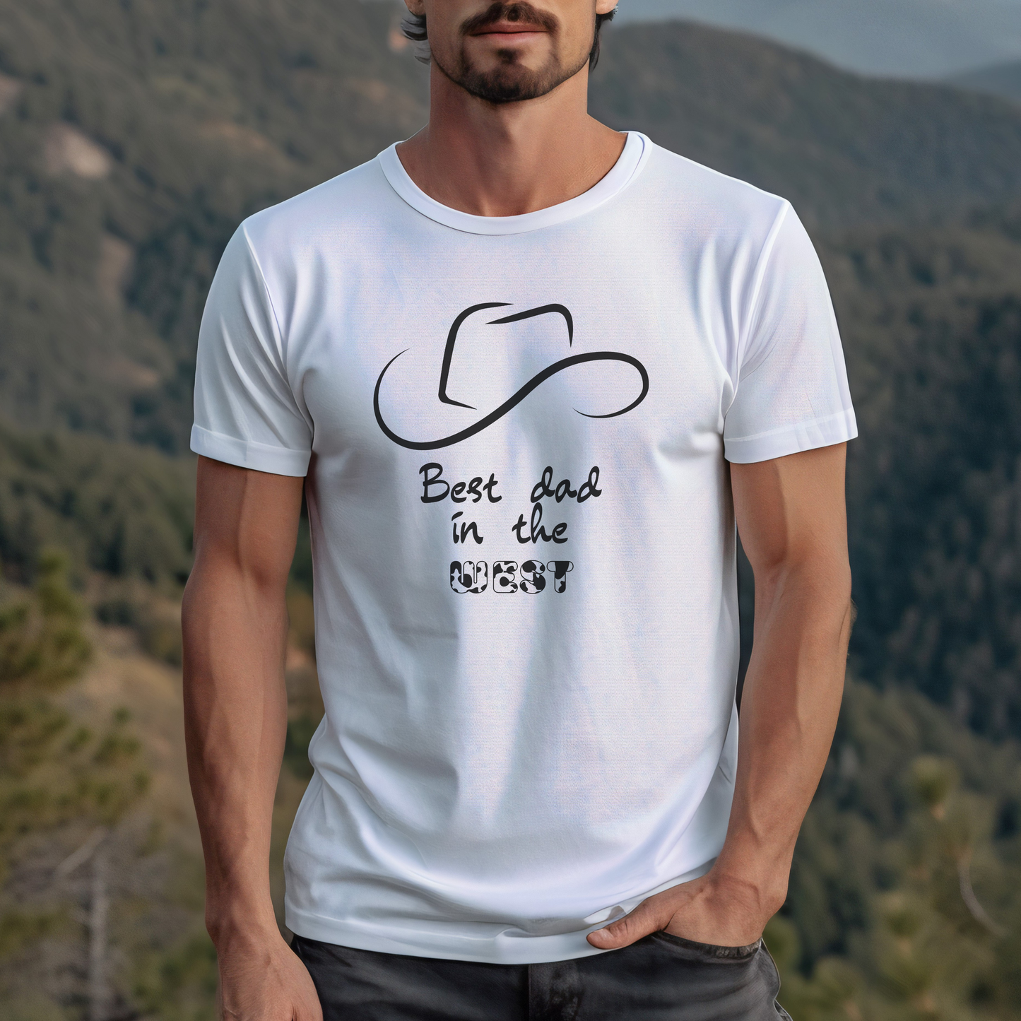 Best Dad in the West T-Shirt | Father's Day Gift for Dad | Cowboy Tee | Fun and Unique Dad Shirt