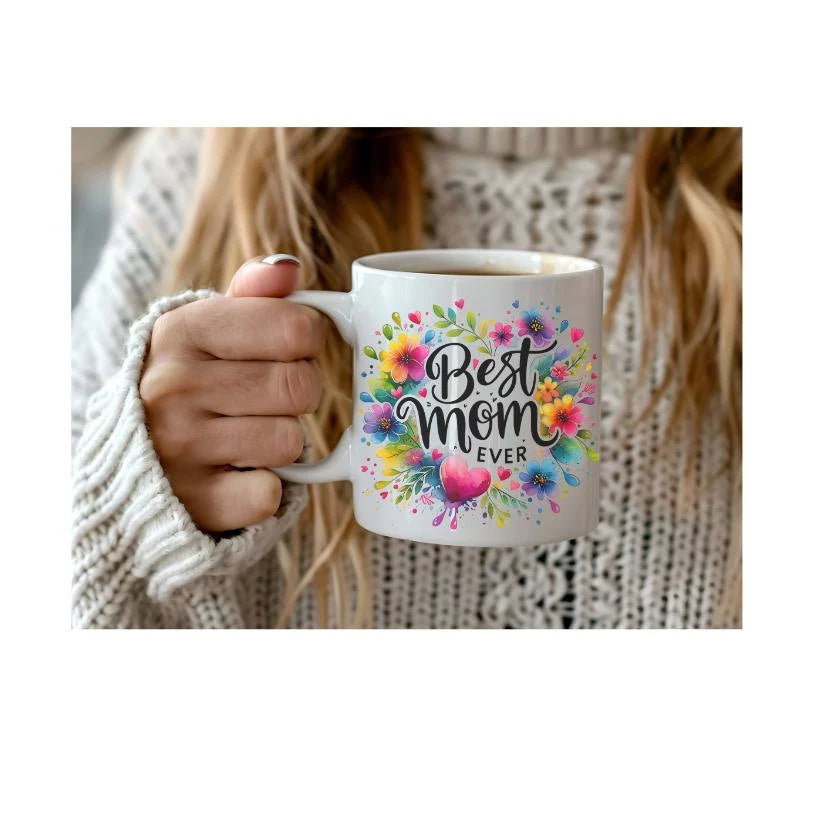 Best Mom Ever Ceramic Mug | Unique Gift for Mother's Day, Birthday, or Just Because | Cute Coffee Cup for Mom