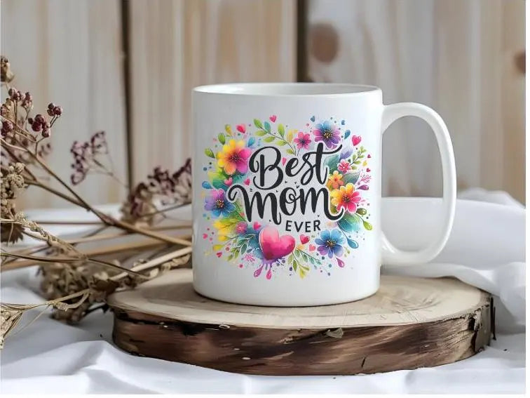 Best Mom Ever Ceramic Mug | Unique Gift for Mother's Day, Birthday, or Just Because | Cute Coffee Cup for Mom