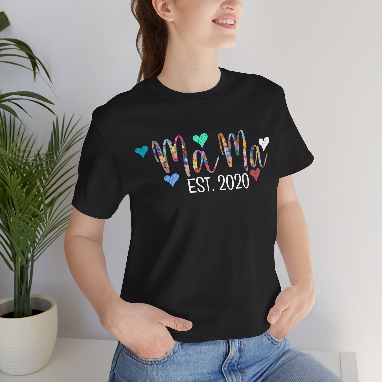 Mom Est 2020 Jersey Short Sleeve Tee  Cute Mother's Day Gift Casual Women's Top