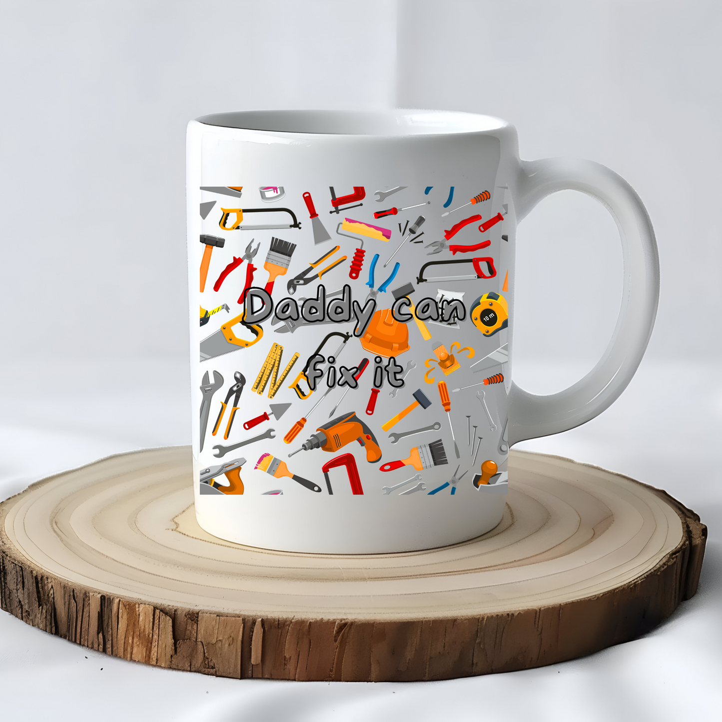 Ceramic Mug Daddy Can Fix It (11oz), Gift for Builder Dad ,Father’s Day Present Tool Lover Cup