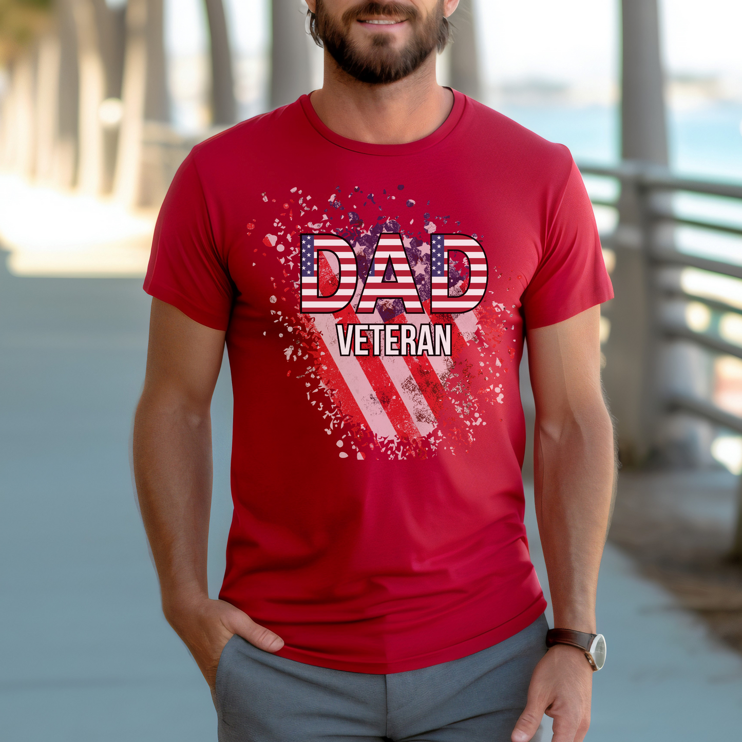 Veteran Dad T-Shirt Gift for Dad Veteran Father's Day Military Appreciation Shirt for Men