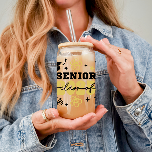 Senior Class of 2025 Sipper Glass 16oz - Graduation Gift for High School & College Seniors