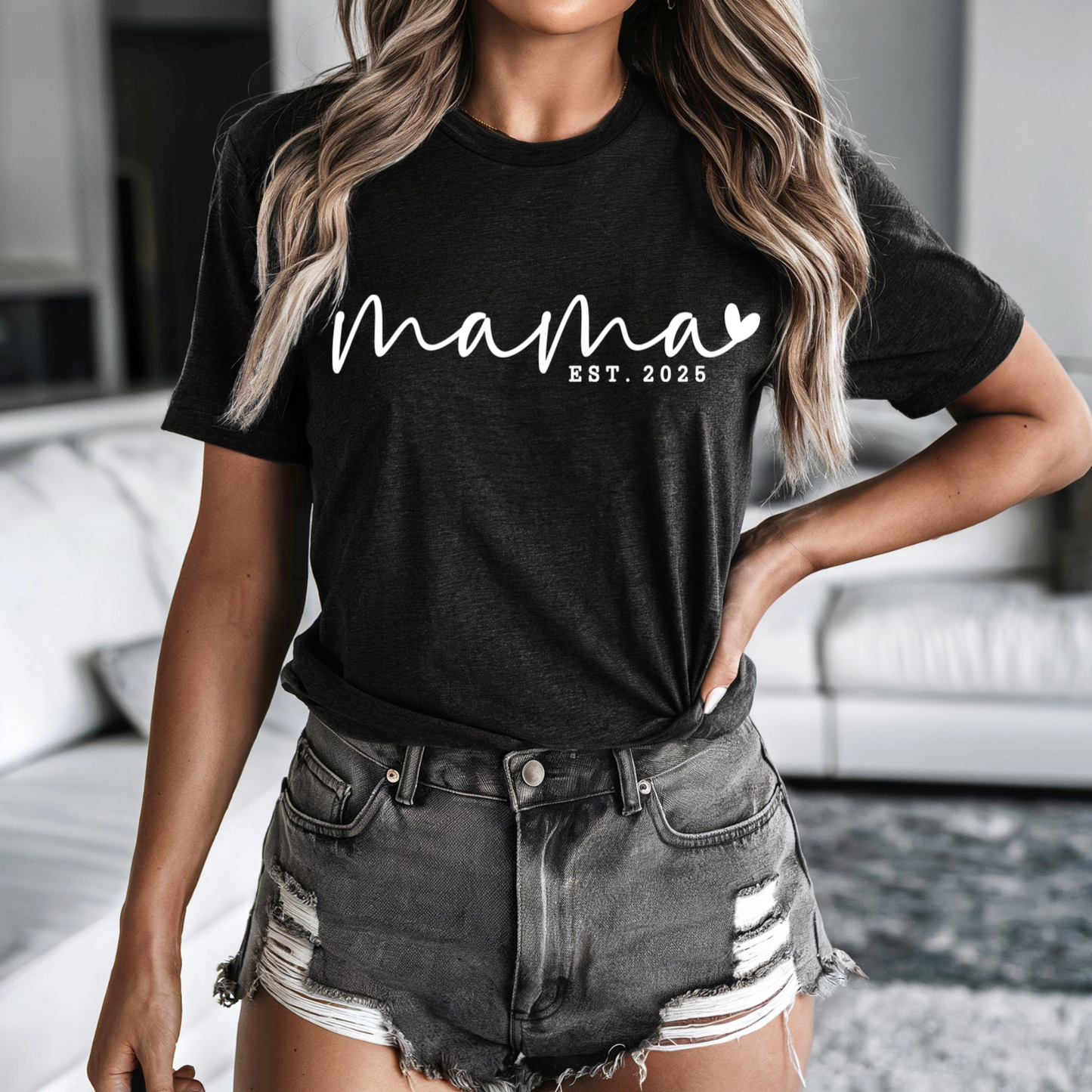 Mama Est 2025 T-Shirt, Perfect Gift for New Moms, Mother's Day Tee, Celebrating Moms, Trendy Mama Shirt