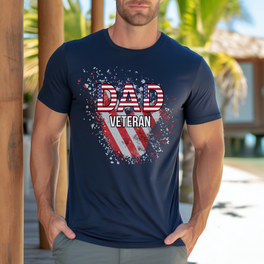 Veteran Dad T-Shirt Gift for Dad Veteran Father's Day Military Appreciation Shirt for Men