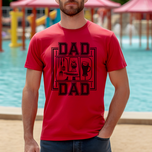 Grill Lover Dad T-Shirt - Cooking & Beer Gift for Father's Day, Perfect BBQ Dad Shirt, Gift for Dad Who Loves to Grill