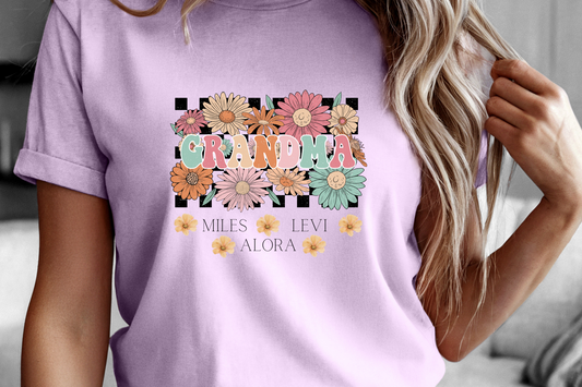 Customizable T-Shirt for Grandmother | Flowers from Grandma's Garden | Perfect Personalized Mother's Day Gift Tee