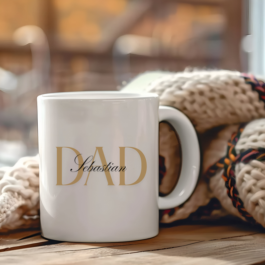 Personalized Dad Ceramic Mug, Custom Father’s Day Gift, Unique Dad's Name Mug, Best Gift for Dad,  Dad Coffee Mug