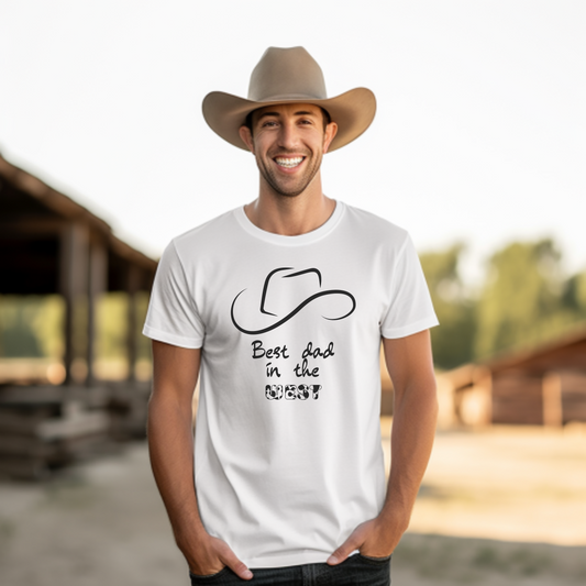 Best Dad in the West T-Shirt | Father's Day Gift for Dad | Cowboy Tee | Fun and Unique Dad Shirt