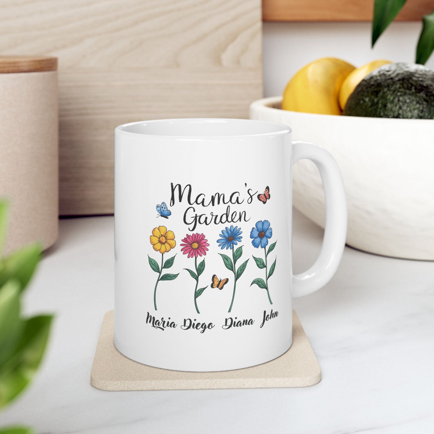 Personalized Mom's Garden Mug with Kids' Names | Unique Mother's Day Gift, Custom Birthday Mug for Moms