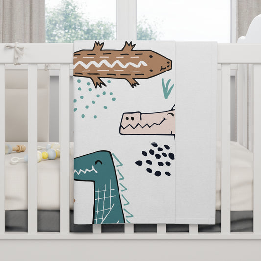 Cozy Dinosaur Soft Fleece Baby Blanket - Cute & Playful Nursery Décor
