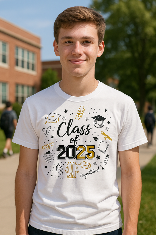 Graduation Shirt Class of 2025 Unisex Senior Gift Tee for High School College Grad Celebration