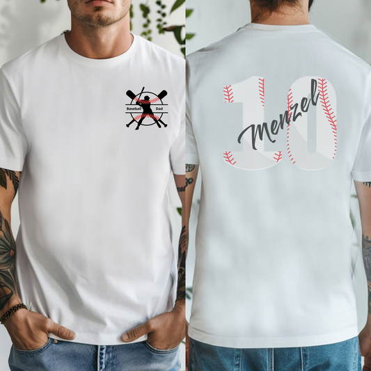 Baseball Dad Shirt Personalized Gift for Dad Who Loves Baseball Father’s Day T-Shirt Custom Sports Tee